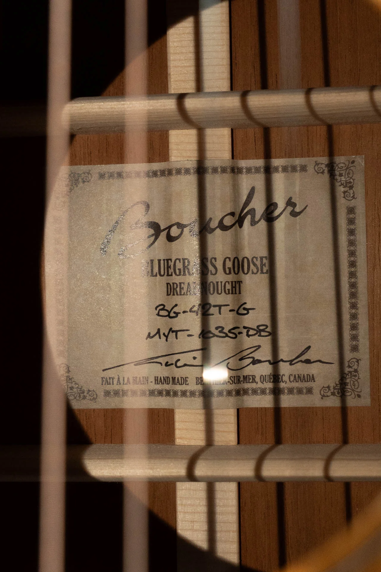 Boucher BG-42T-G Bluegrass Goose Series *ALL* Torrefied Master Grade Adirondack/Mahogany Dreadnought Gold Pack Acoustic Guitar#1035 - Image 13