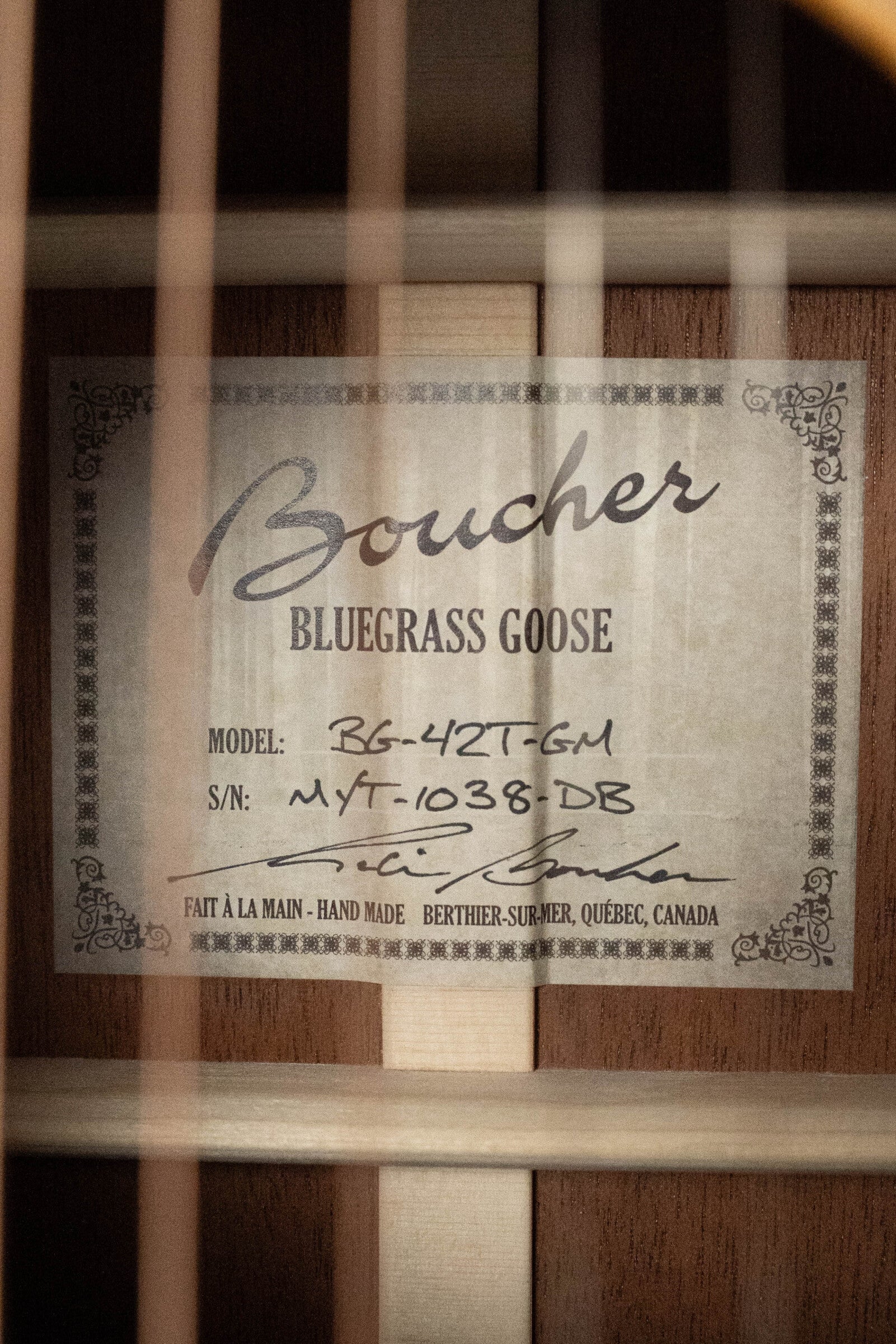Boucher BG-42T-GM Bluegrass Goose Series *ALL* Torrefied Master Grade Adirondack/Mahogany Dreadnought Gold Master Pack Acoustic Guitar #1038 - Image 5
