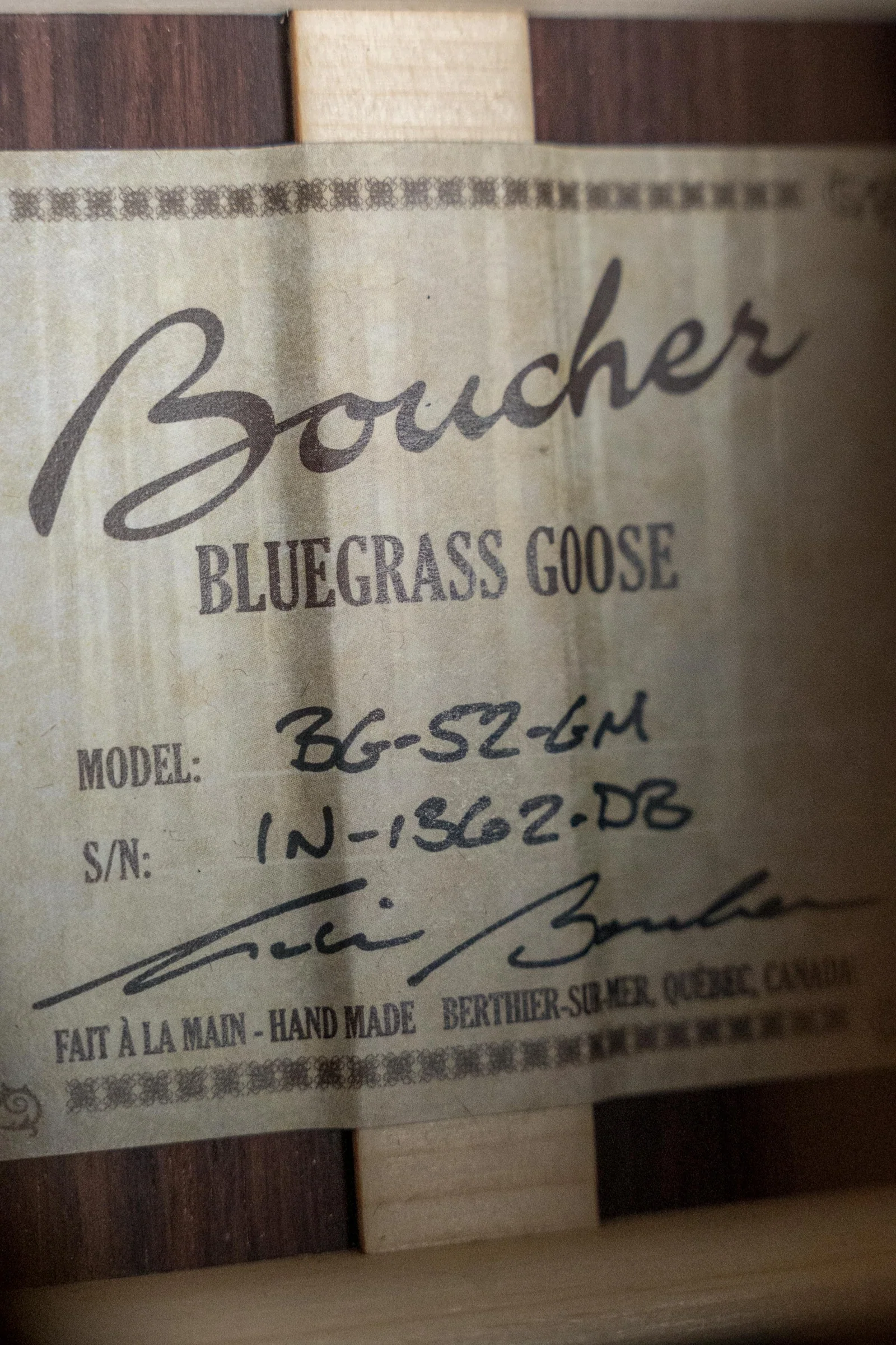 Boucher BG-52-GM Torrefied Master Grade Adirondack Red Spruce/East Indian Rosewood Bluegrass Goose Series Dreadnought Acoustic Guitar #1362 - Image 8