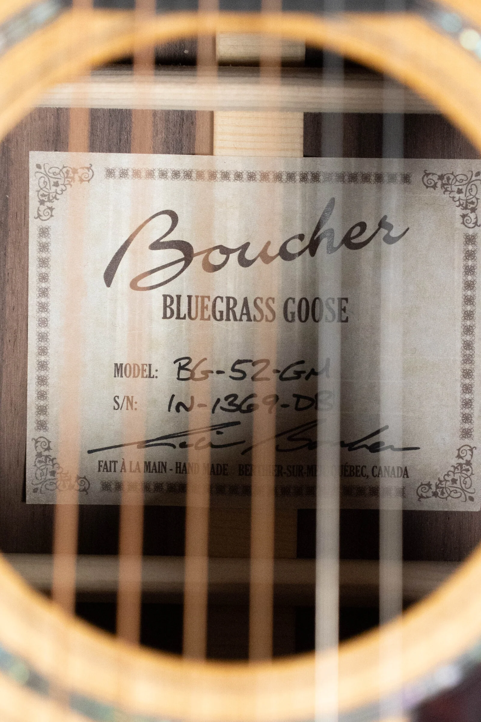 Boucher BG-52-GM Torrefied Master Grade Adirondack Red Spruce/East Indian Rosewood Bluegrass Goose Series Dreadnought Acoustic Guitar #1369 - Image 4