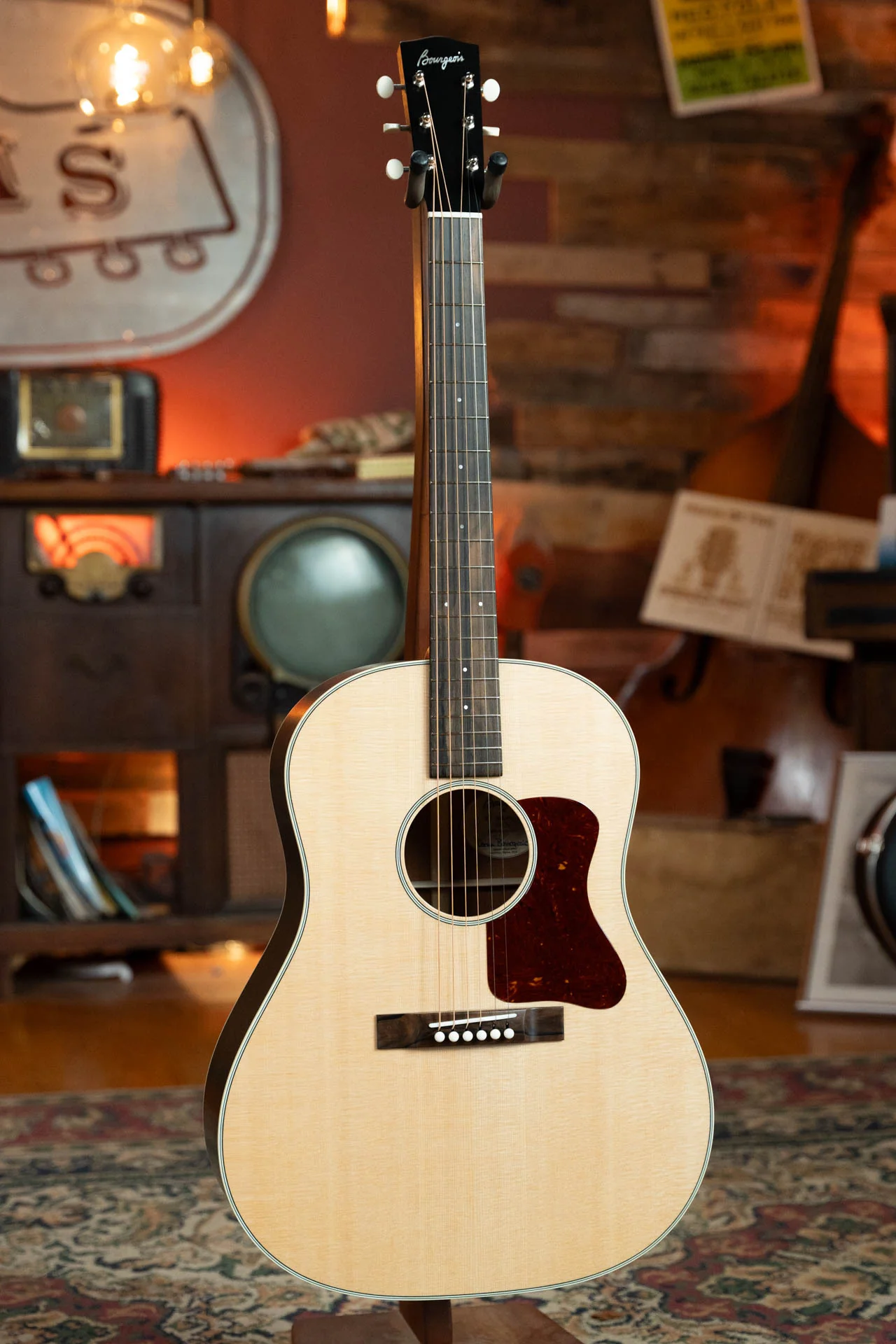 Bourgeois Professional Series Slope D Satin The Natural Sitka/Mahogany Slope Shoulder Dreadnought Acoustic Guitar #1174 - Image 4