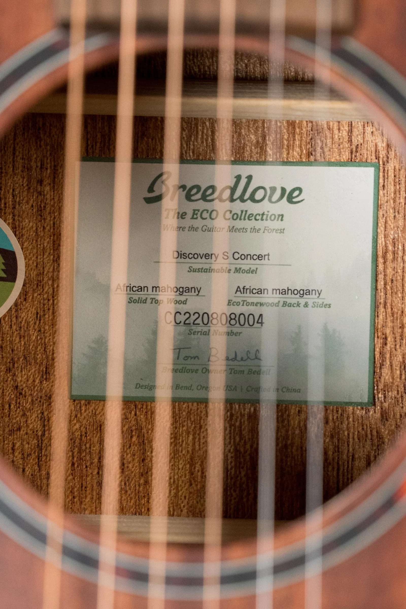 Breedlove Discovery Series All African Mahogany Concert Acoustic Guitar #8004 - Image 3