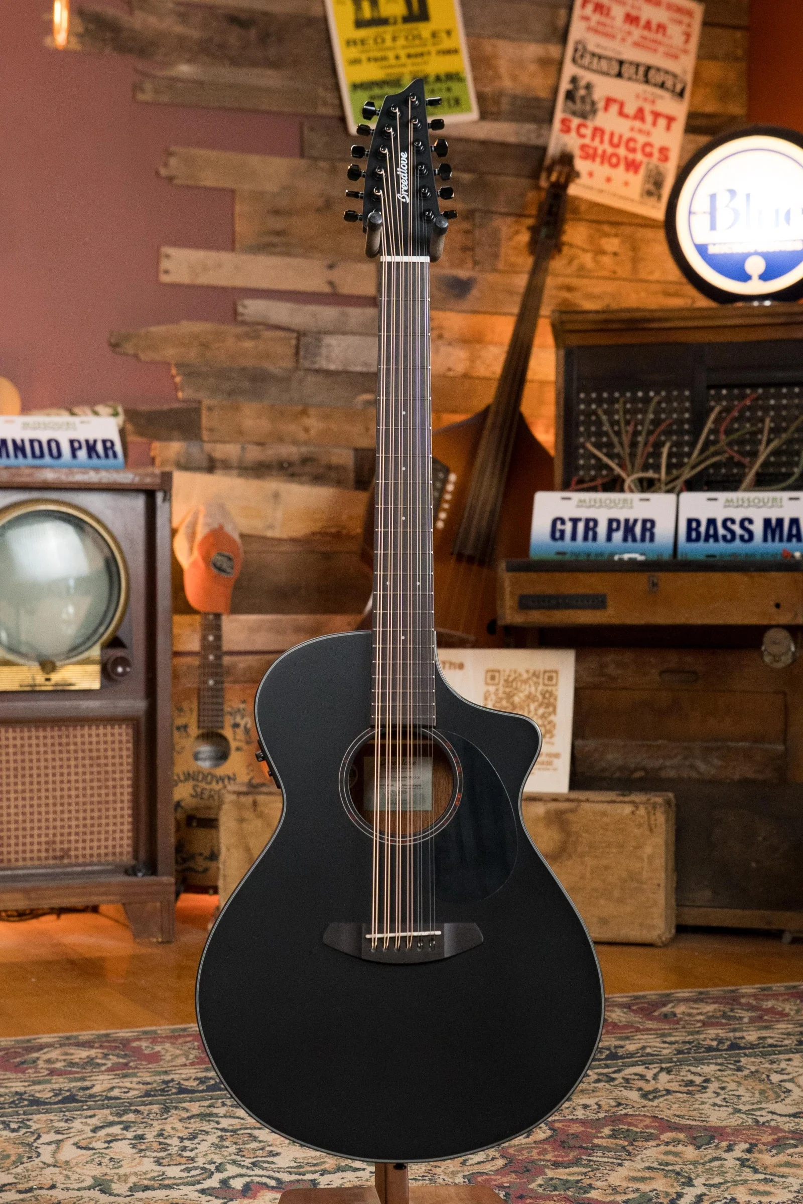 Breedlove Discovery Series Spruce/Mahogany 12 String Satin Black Double Course Concert Guitar w/Electronics #6094 - Image 5