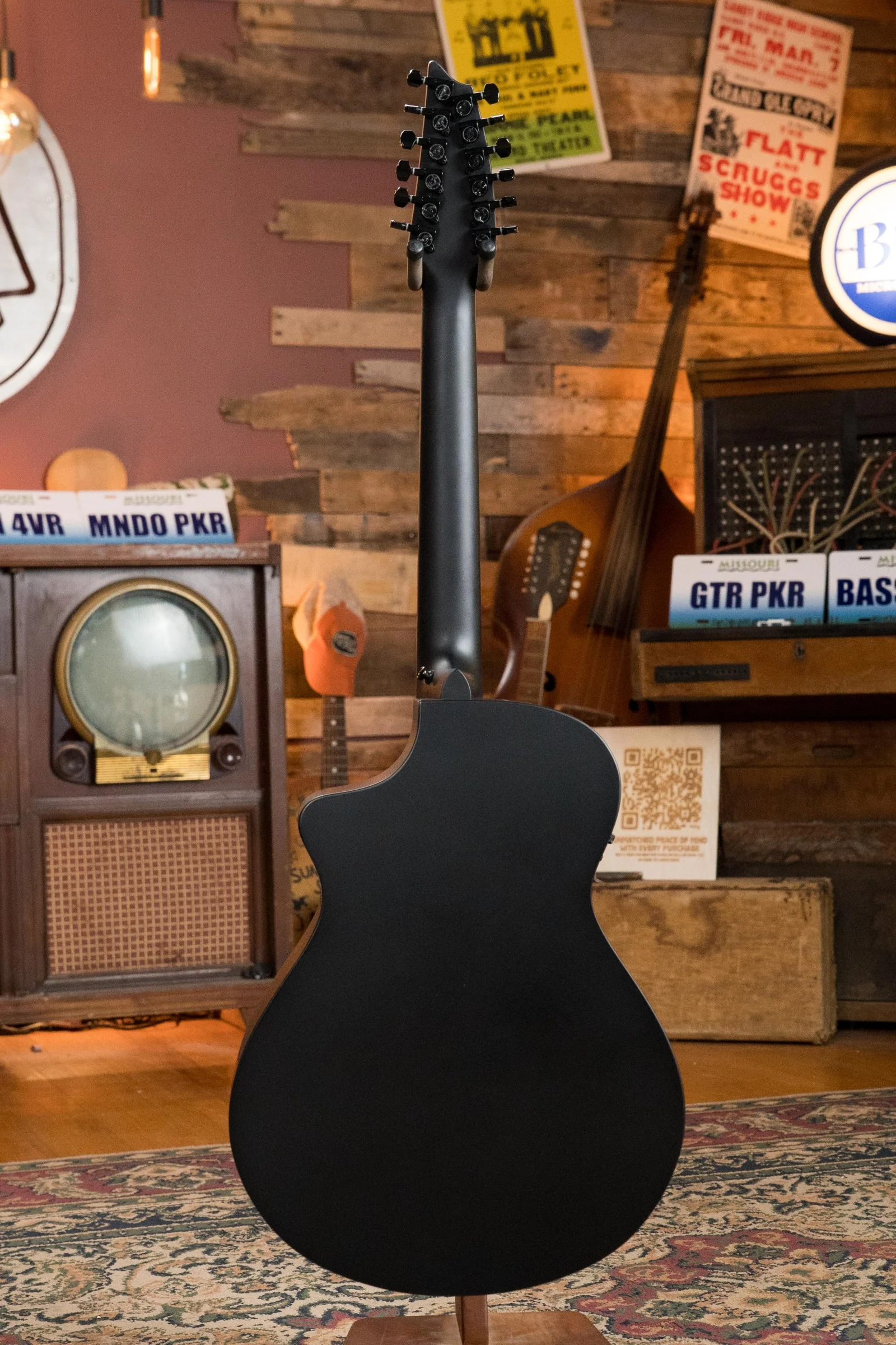 Breedlove Discovery Series Spruce/Mahogany 12 String Satin Black Double Course Concert Guitar w/Electronics #6094 - Image 9