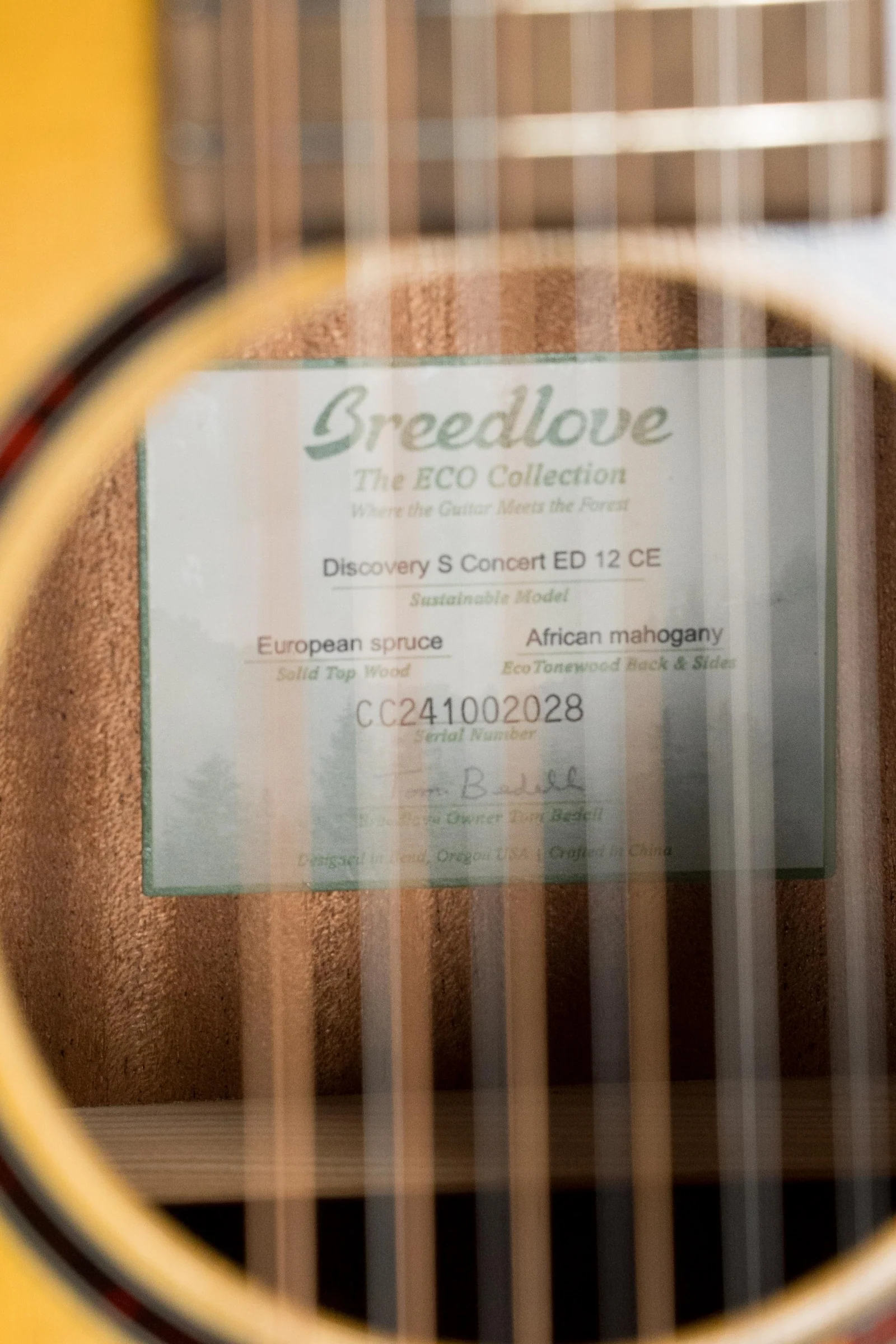 Breedlove Discovery Series Spruce/Mahogany Edgeburst 12 String Cutaway Concert Guitar w/Electronics #2028 - Image 3