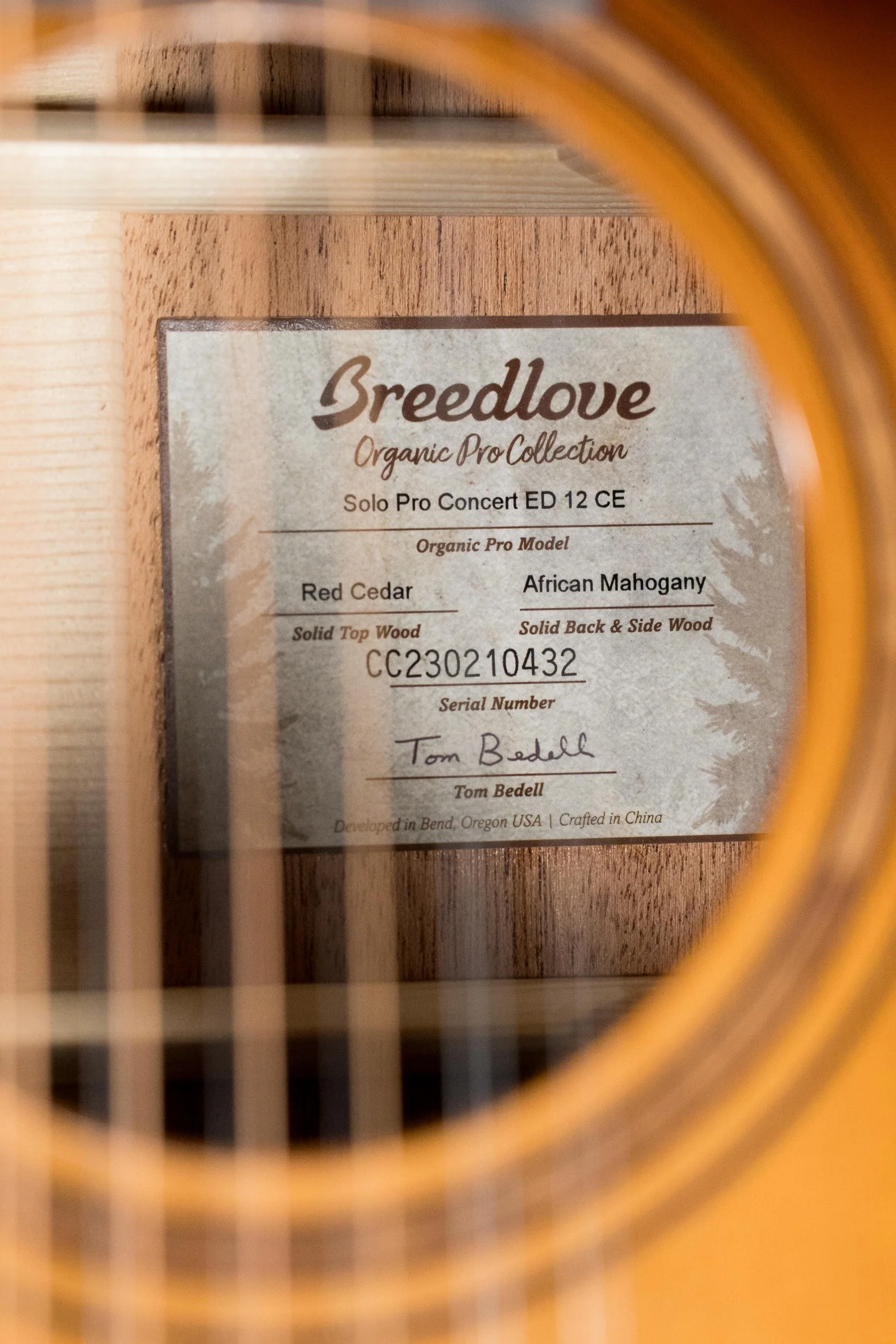Breedlove Solo Pro Series Red Cedar/Mahogany Edgeburst Cutaway 12 String Concert Guitar w/Electronics #0432 - Image 4