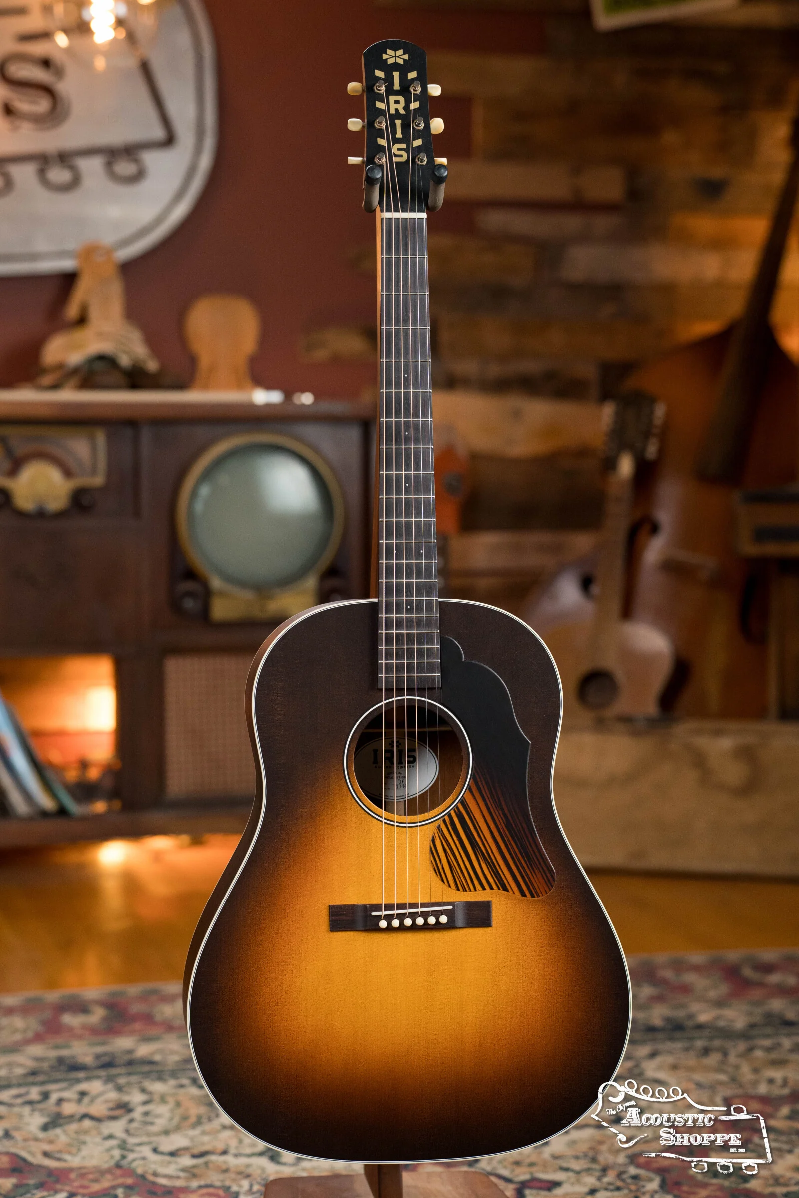 IRIS DF *Custom* Guild Sitka/Old Mahogany Burst Slope Shoulder Dreadnought Guitar #1044 - Image 25