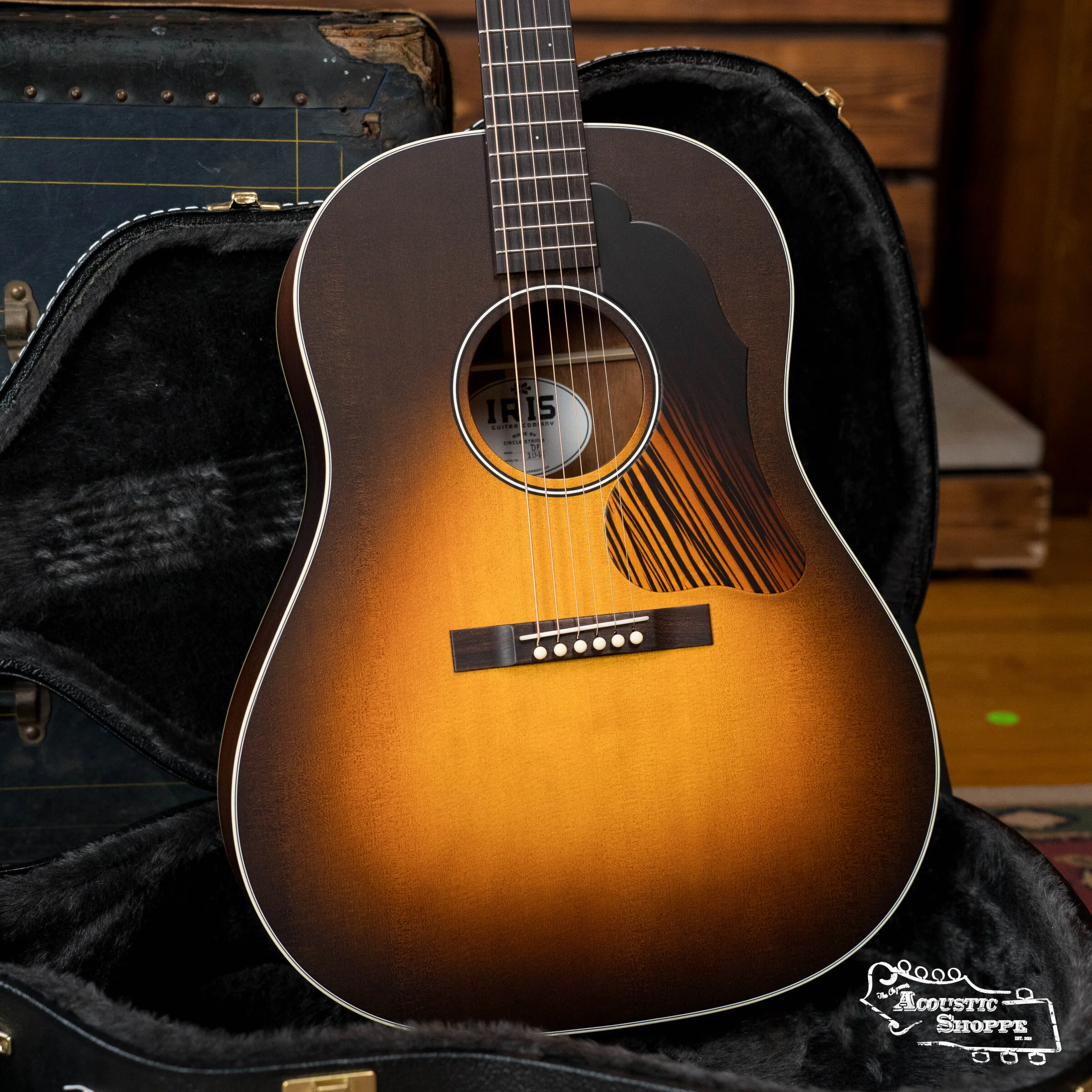 IRIS DF *Custom* Guild Sitka/Old Mahogany Burst Slope Shoulder Dreadnought Guitar #1044 - Image 39