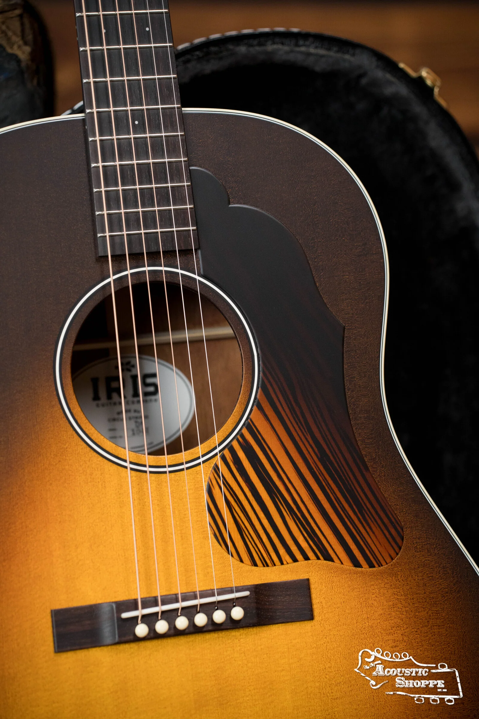 IRIS DF *Custom* Guild Sitka/Old Mahogany Burst Slope Shoulder Dreadnought Guitar #1044 - Image 41