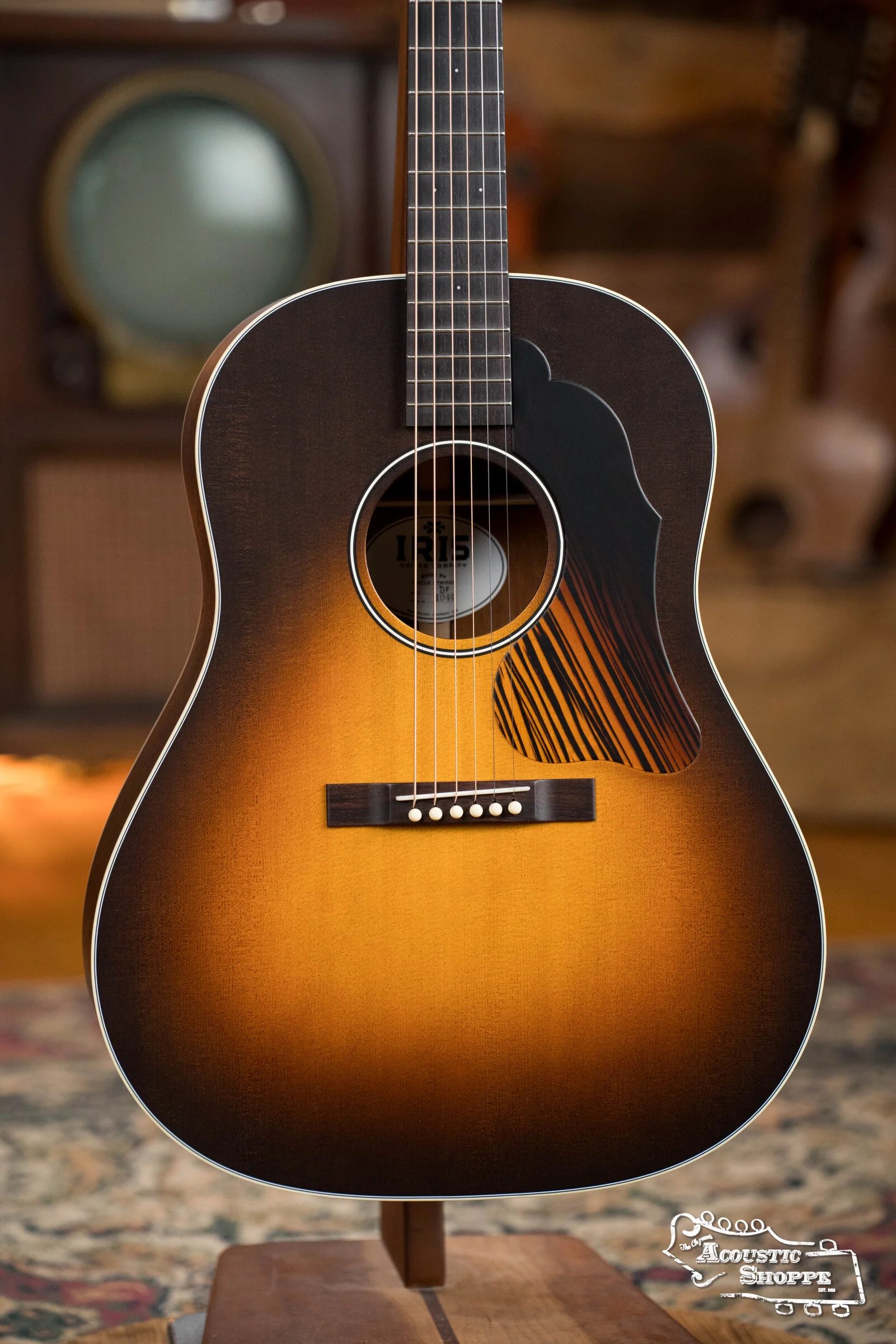 IRIS DF *Custom* Guild Sitka/Old Mahogany Burst Slope Shoulder Dreadnought Guitar #1044 - Image 7