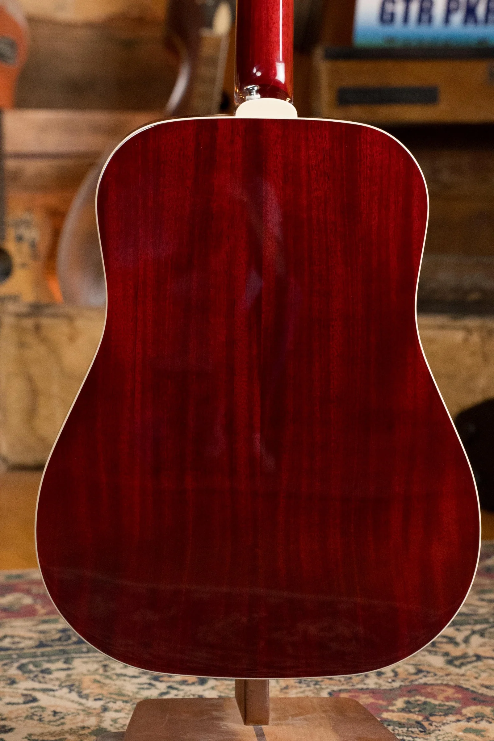 Guild D-140 Sitka/African Mahogany Cherry Burst Dreadnought Acoustic Guitar #4622 - Image 10