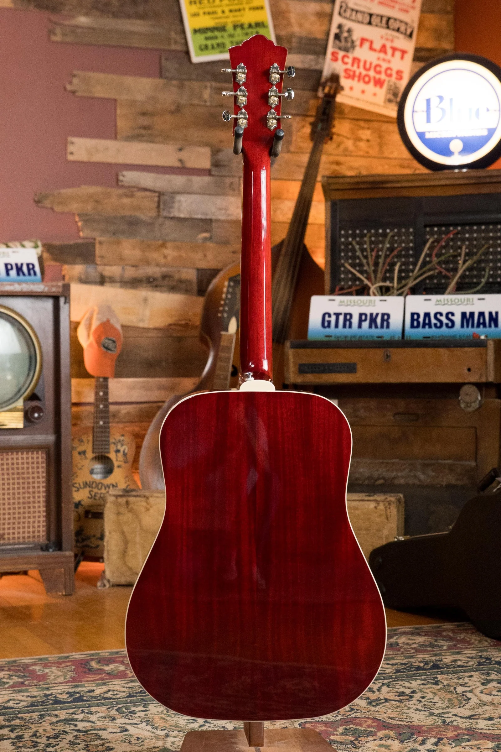 Guild D-140 Sitka/African Mahogany Cherry Burst Dreadnought Acoustic Guitar #4622 - Image 9