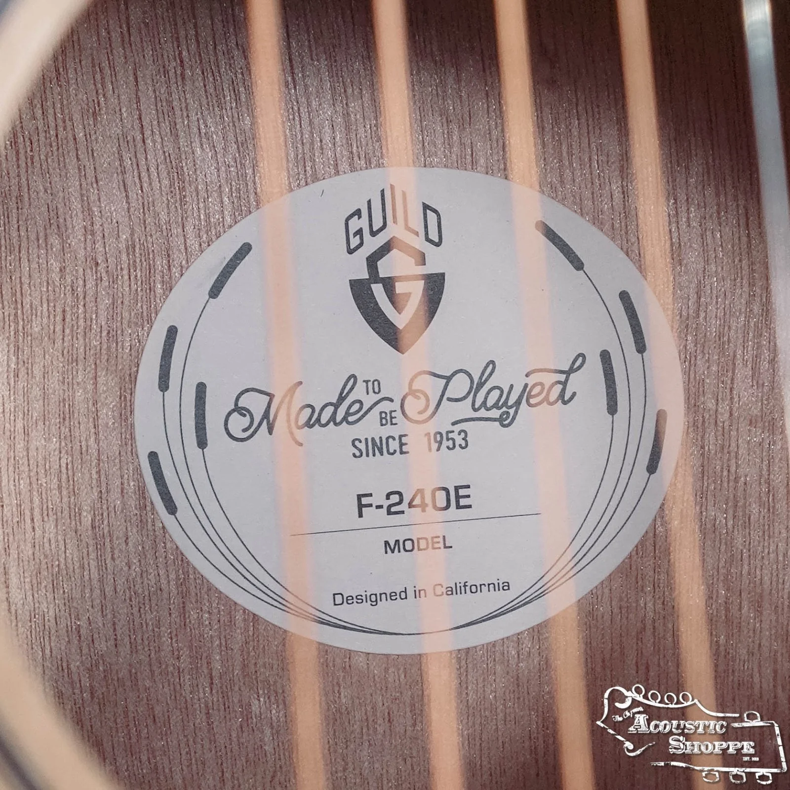 Guild F-240E Sitka/Mahogany Jumbo Natural Top Acoustic Guitar w/ Fishman Pickup #4694 - Image 3