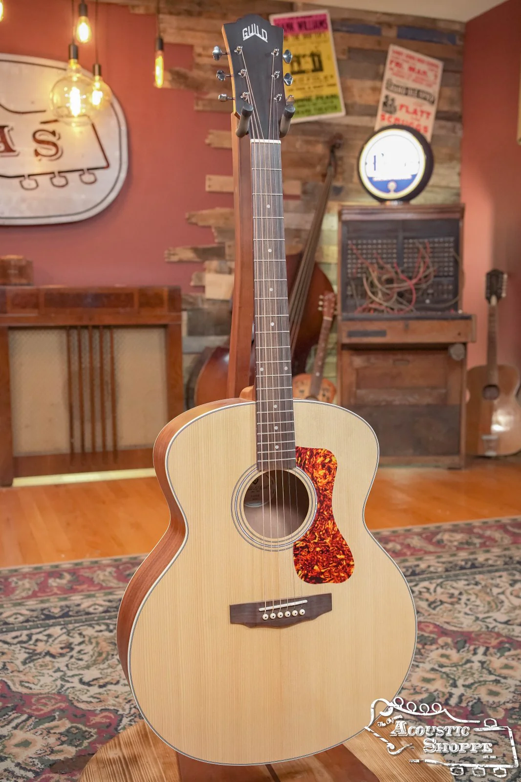 Guild F-240E Sitka/Mahogany Jumbo Natural Top Acoustic Guitar w/ Fishman Pickup #4694 - Image 4