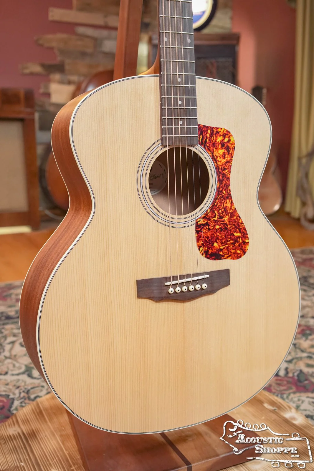 Guild F-240E Sitka/Mahogany Jumbo Natural Top Acoustic Guitar w/ Fishman Pickup #4694 - Image 5