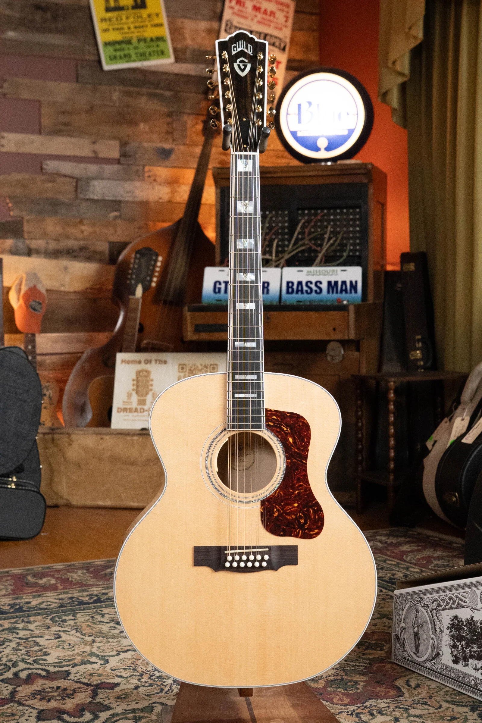 Guild F-512E Sitka/Flamed Maple 12 String Maple Blonde Jumbo Guitar w/LR Baggs Electronics #0556 - Image 5
