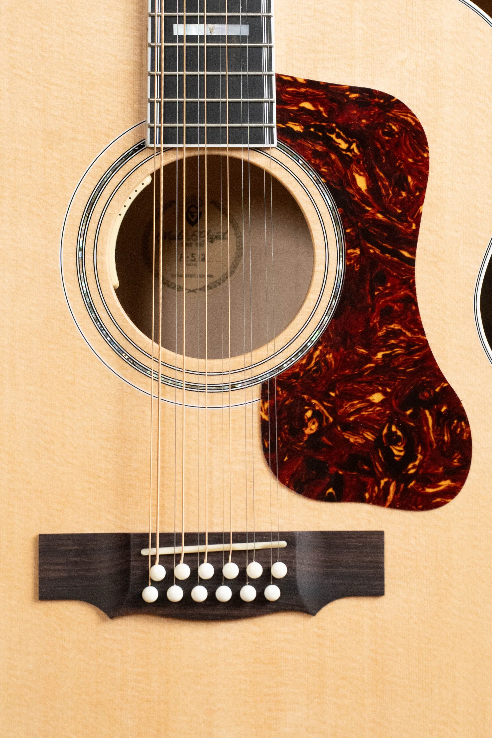 Guild F-512E Sitka/Flamed Maple 12 String Maple Blonde Jumbo Guitar w/LR Baggs Electronics #0556 - Image 7