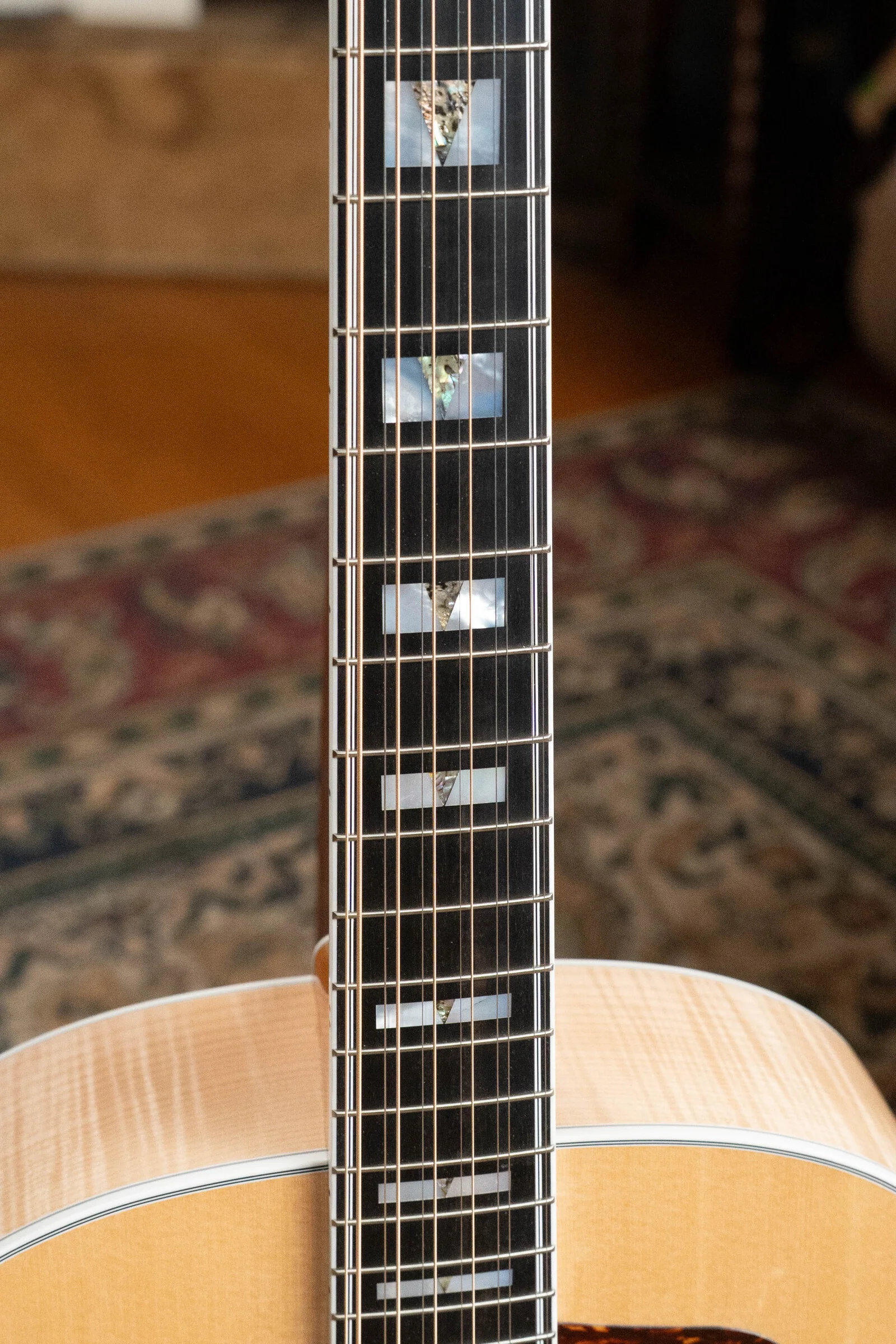 Guild F-512E Sitka/Flamed Maple 12 String Maple Blonde Jumbo Guitar w/LR Baggs Electronics #0556 - Image 9