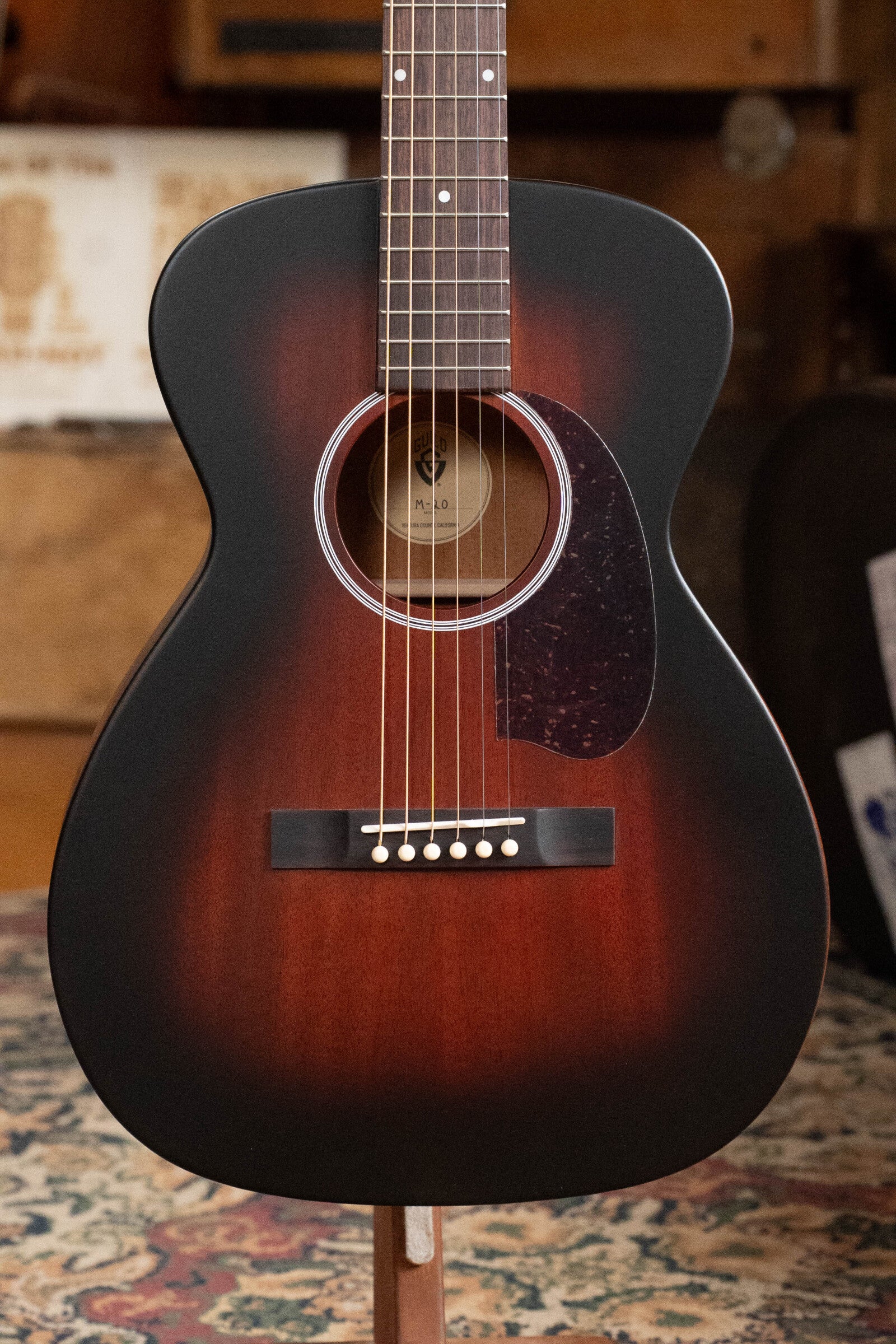 Guild M-20 All Mahogany Vintage Sunburst Concert Acoustic Guitar #0696 - Image 7
