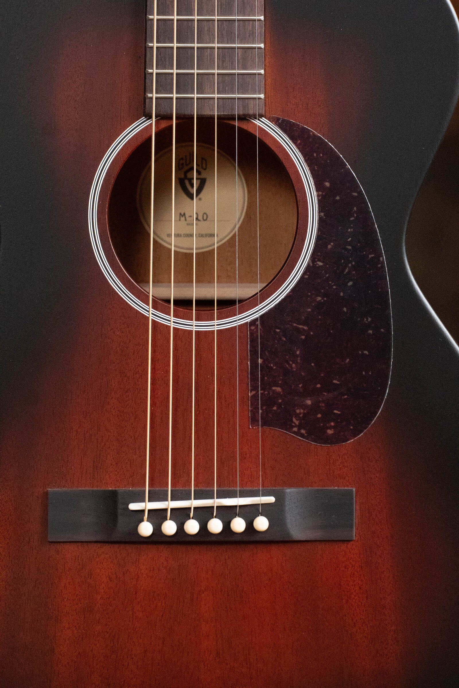 Guild M-20 All Mahogany Vintage Sunburst Concert Acoustic Guitar #0696 - Image 8