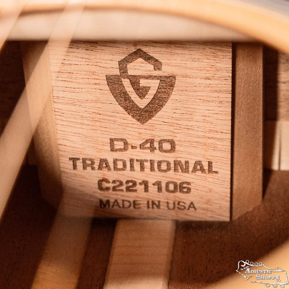 Guild USA D-40 Traditional Sitka Spruce/African Mahogany Natural Top Dreadnought #1106 - Image 16