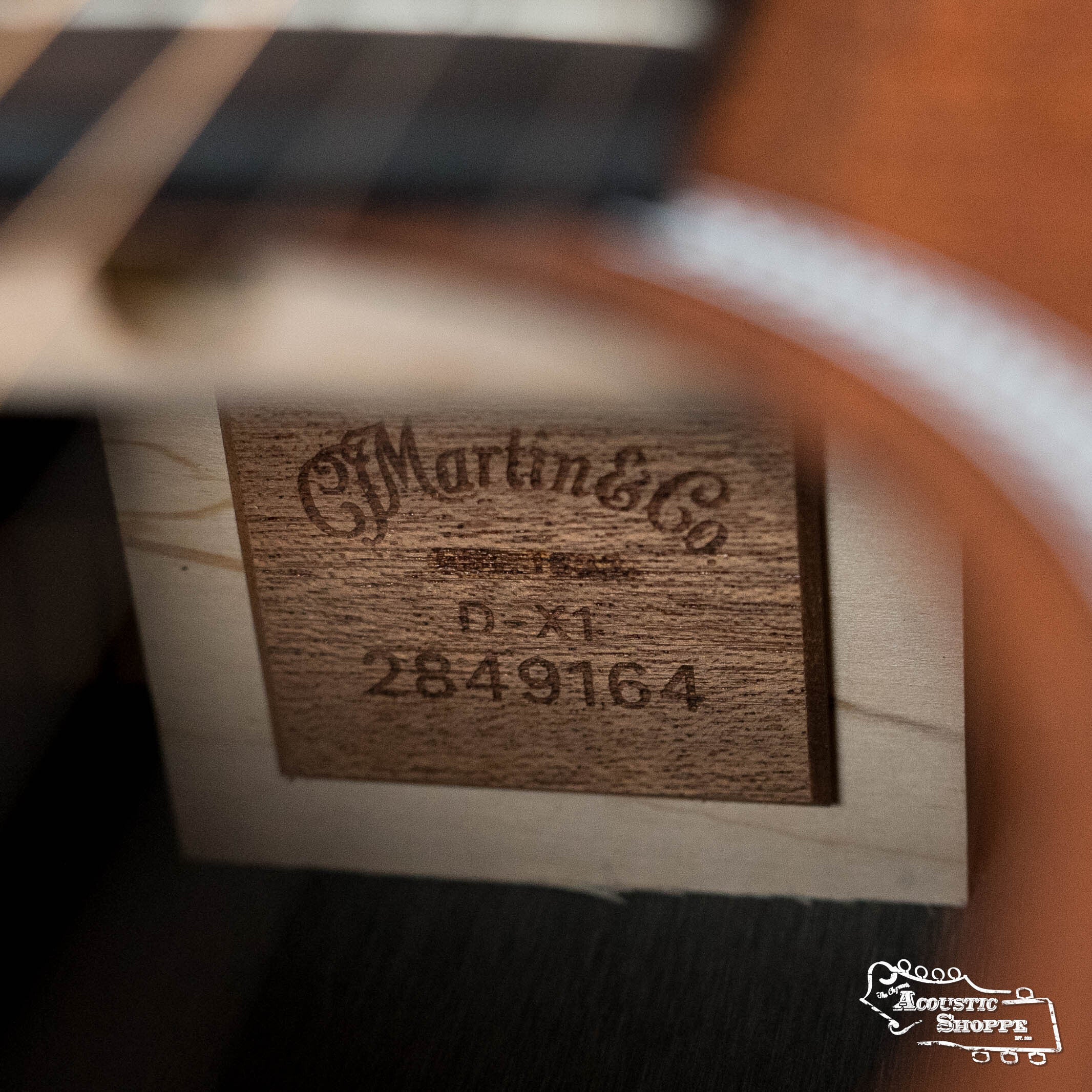 (Shop -Worn) Martin D-X1E All HPL Figured Mahogany Dreadnought Guitar w/Martin E-1 Pickup #9164 - Image 4