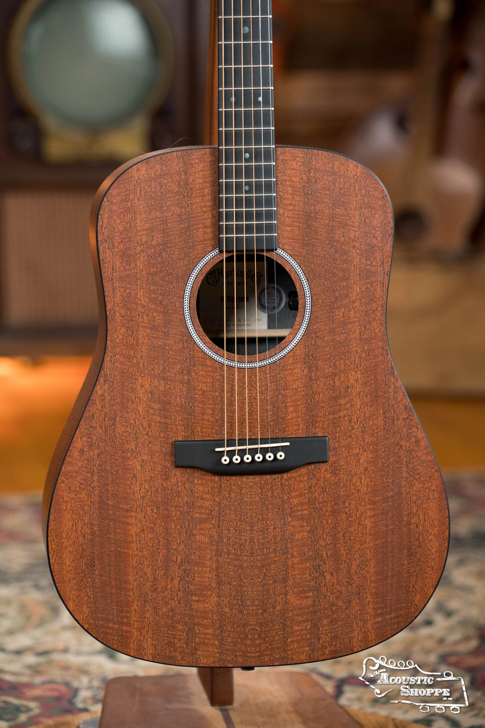 (Shop -Worn) Martin D-X1E All HPL Figured Mahogany Dreadnought Guitar w/Martin E-1 Pickup #9164 - Image 6
