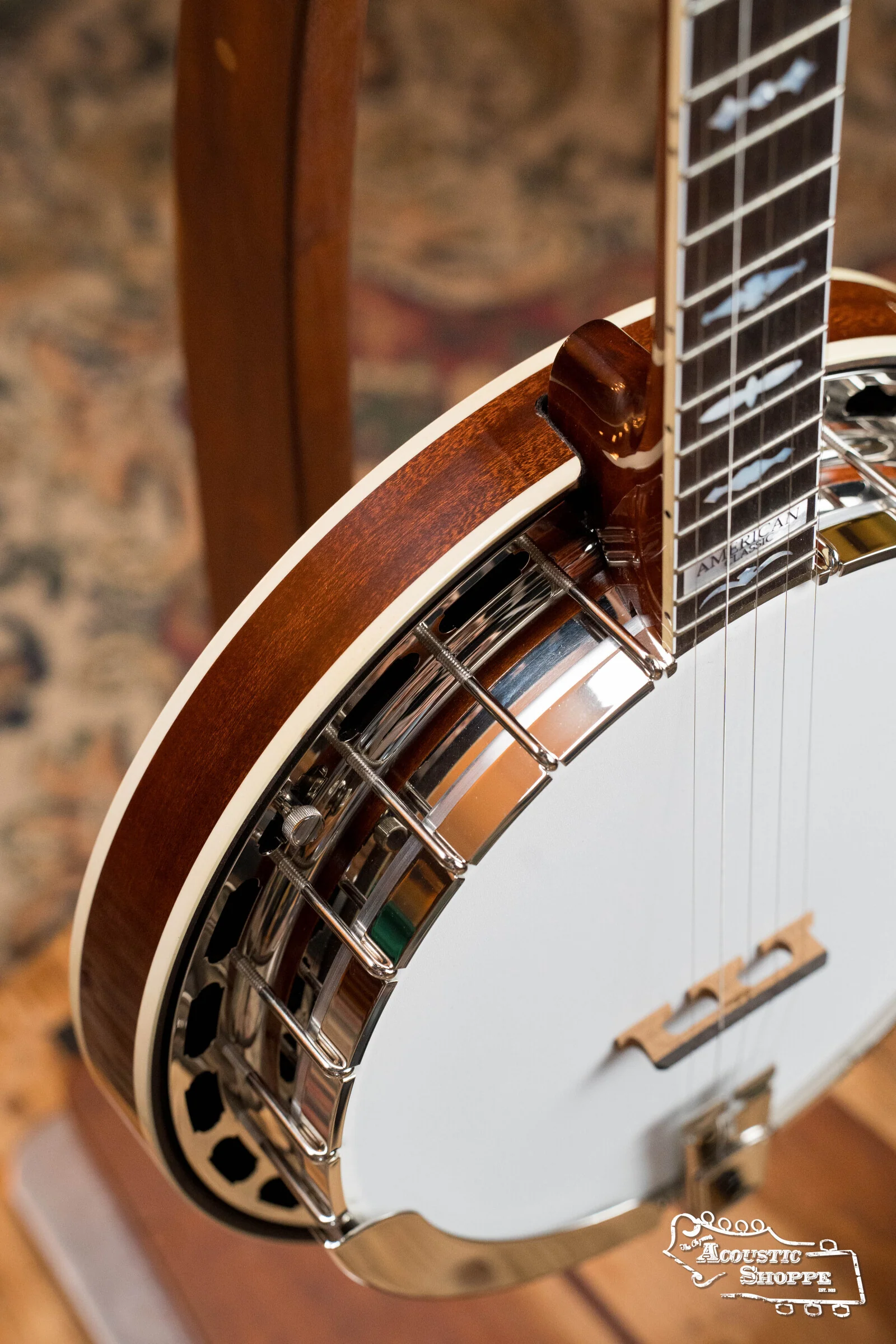 Sullivan American Classic 75 "Leaves and Bows" Pattern Mahogany Resonator Banjo #0241 - Image 10