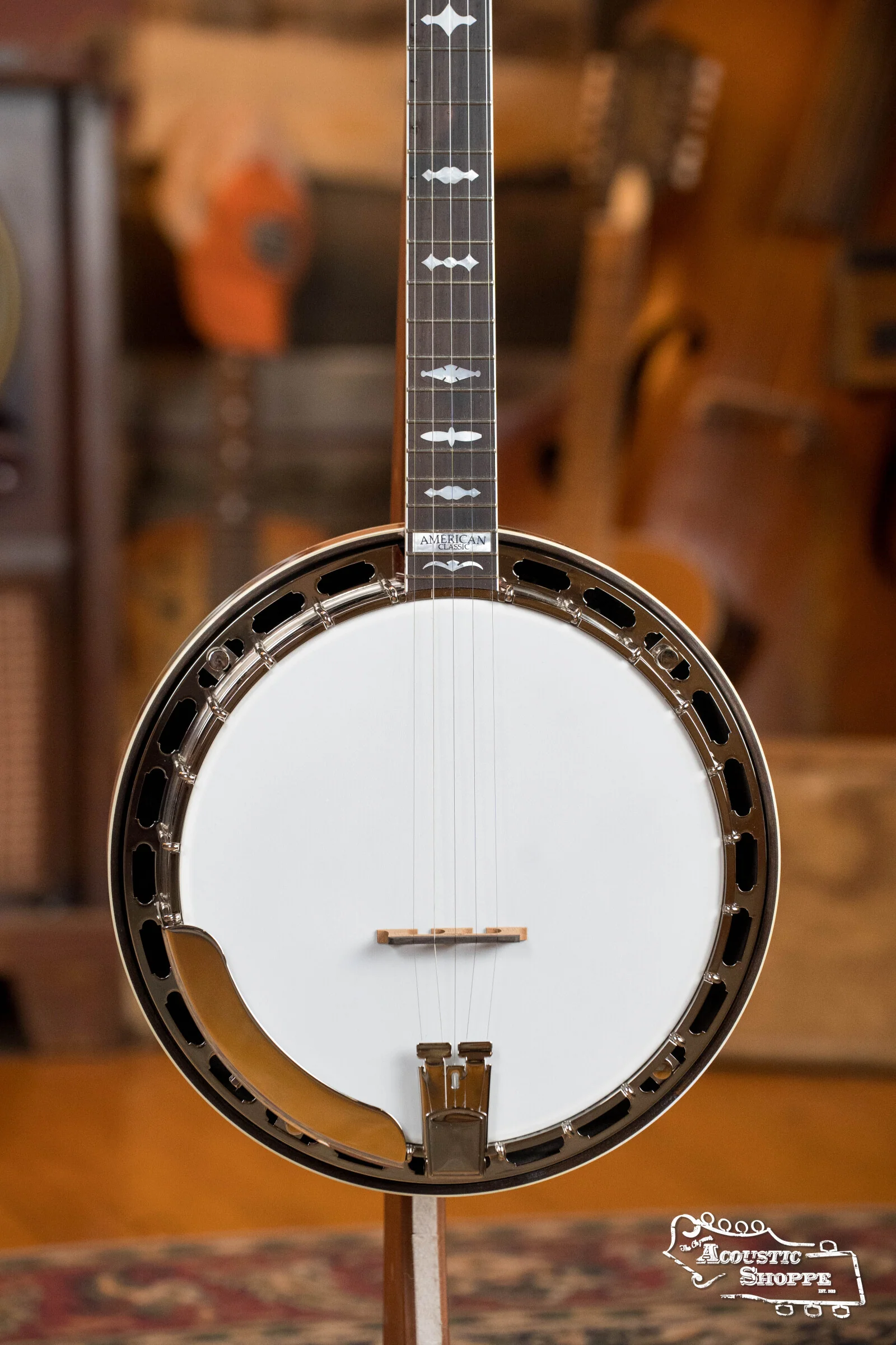Sullivan American Classic 75 "Leaves and Bows" Pattern Mahogany Resonator Banjo #0241 - Image 7