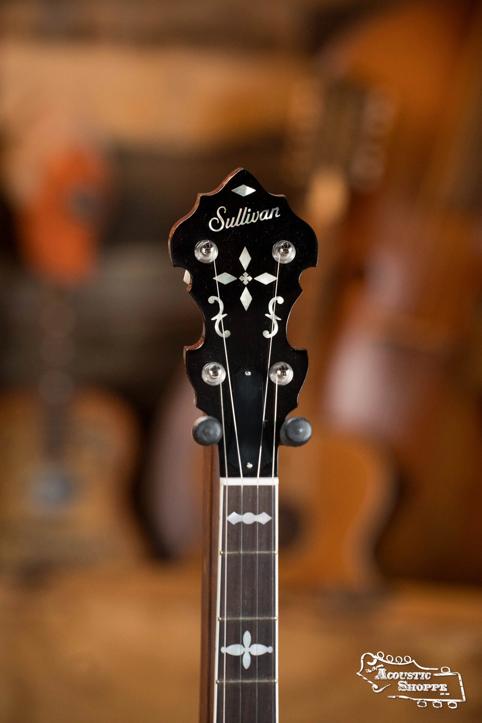 Sullivan American Classic 75 "Leaves and Bows" Pattern Mahogany Resonator Banjo #0241 - Image 9