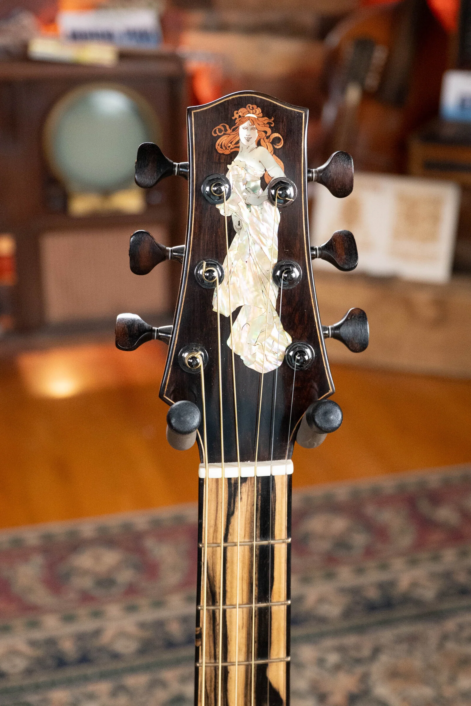 (Used) 2015 Kinnaird Red Lady Bear Claw Sitka/Black & White Ebony Slope Shoulder Venetian Cutaway Dreadnought Guitar w/K&K Pickup #0153 - Image 10