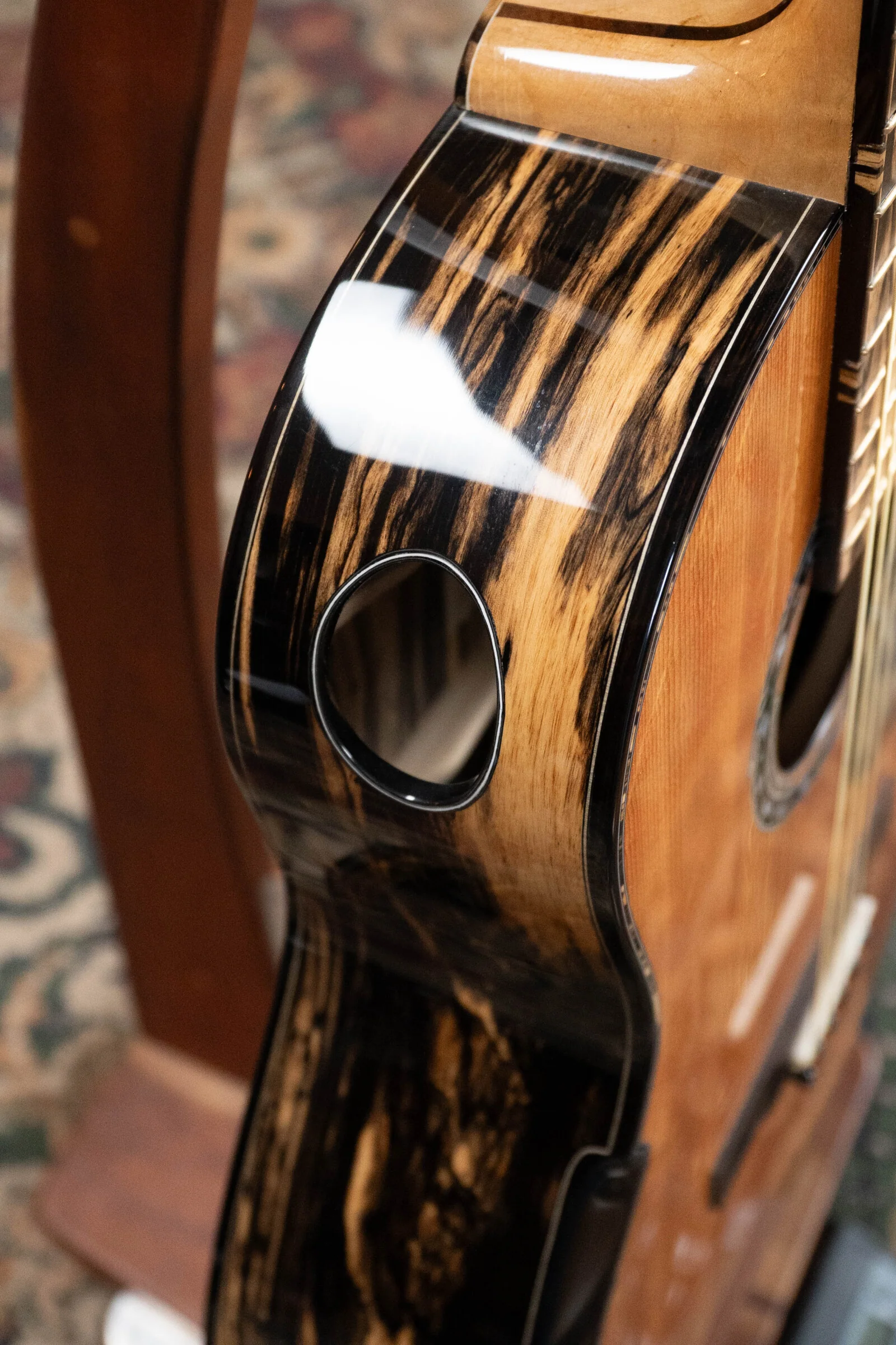 (Used) 2015 Kinnaird Red Lady Bear Claw Sitka/Black & White Ebony Slope Shoulder Venetian Cutaway Dreadnought Guitar w/K&K Pickup #0153 - Image 11