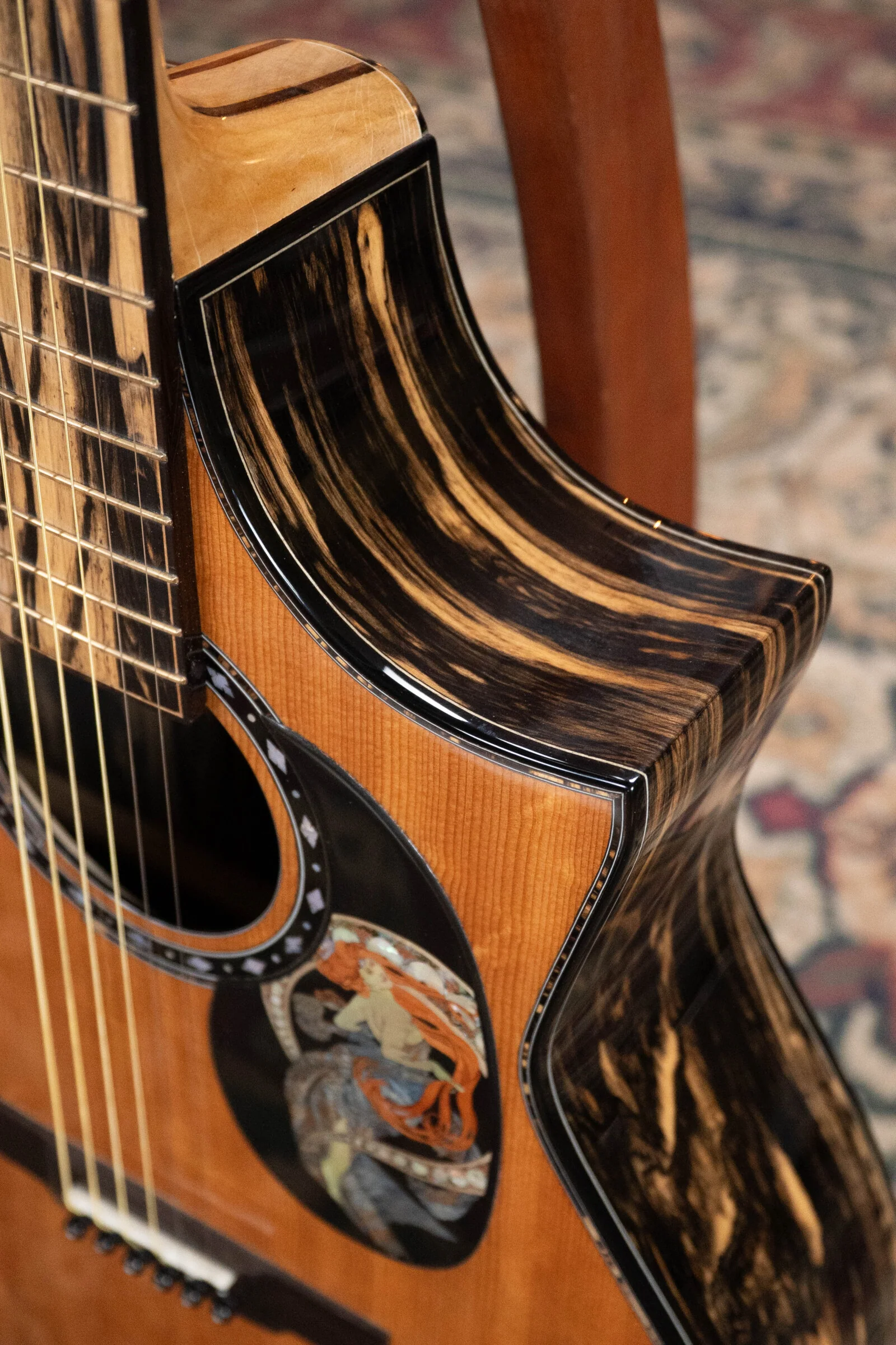 (Used) 2015 Kinnaird Red Lady Bear Claw Sitka/Black & White Ebony Slope Shoulder Venetian Cutaway Dreadnought Guitar w/K&K Pickup #0153 - Image 23