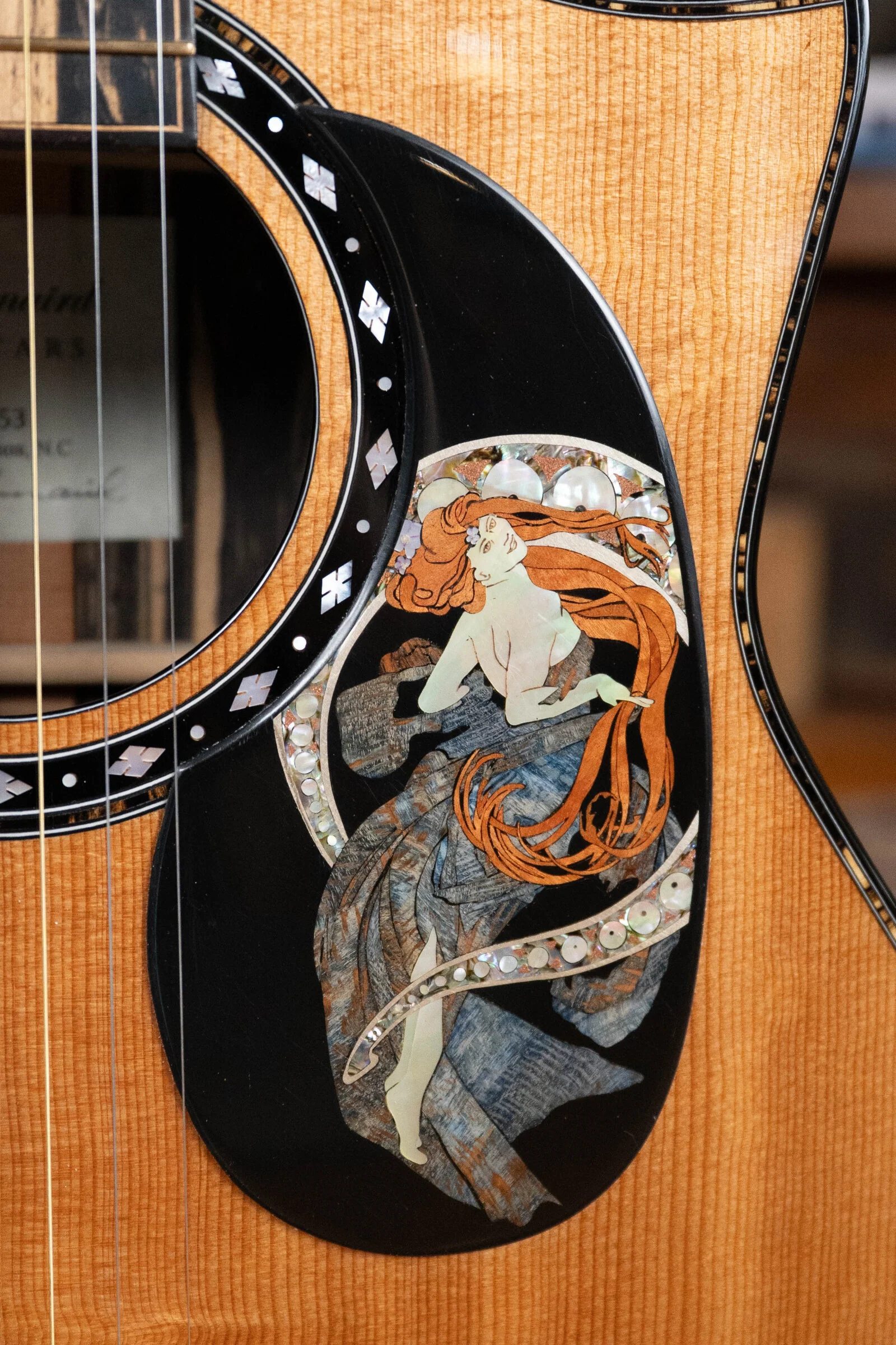 (Used) 2015 Kinnaird Red Lady Bear Claw Sitka/Black & White Ebony Slope Shoulder Venetian Cutaway Dreadnought Guitar w/K&K Pickup #0153 - Image 8