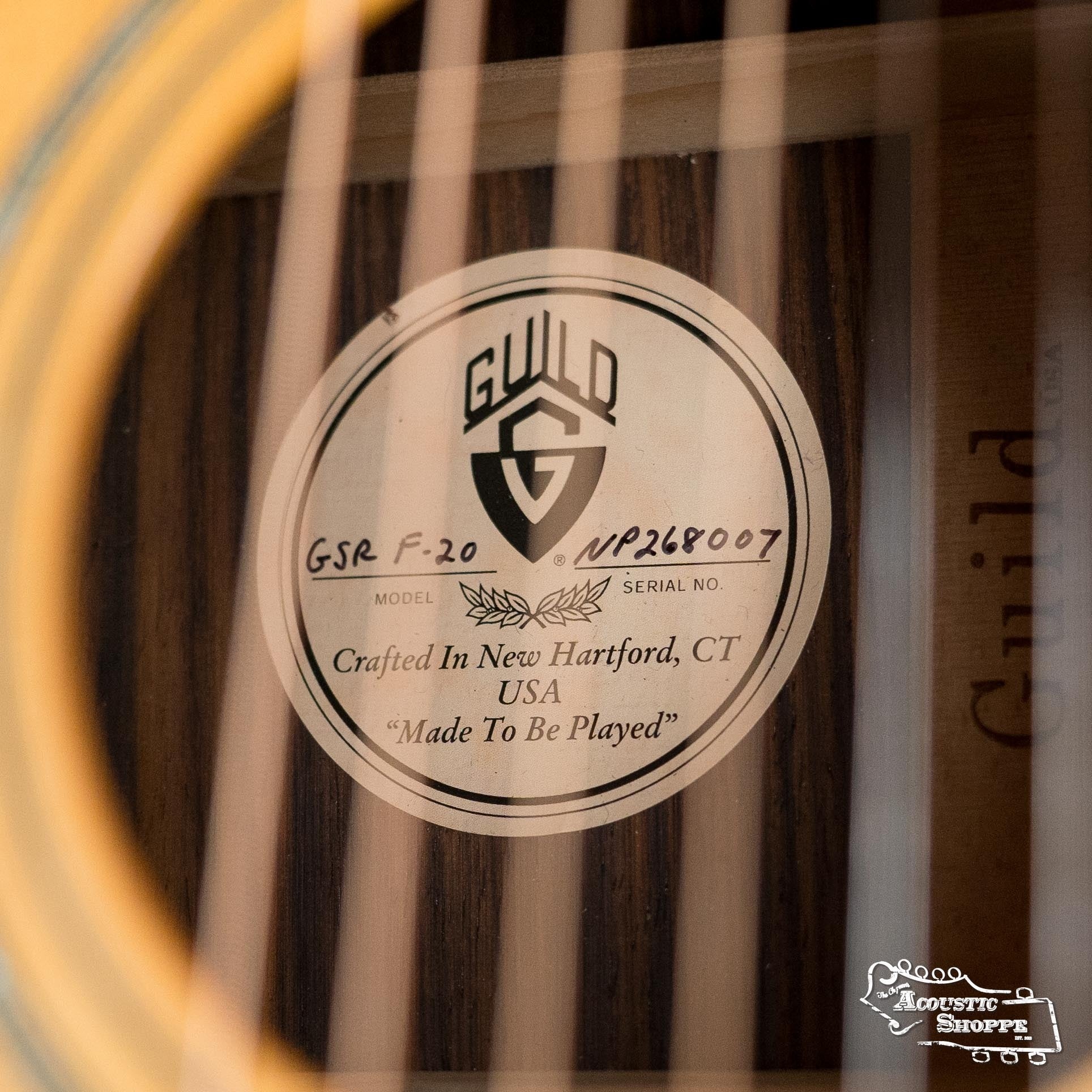 (Used) Guild GSR F-20 Limited Cocobolo/Carpathian Spruce Acoustic Guitar #8007 - Image 3