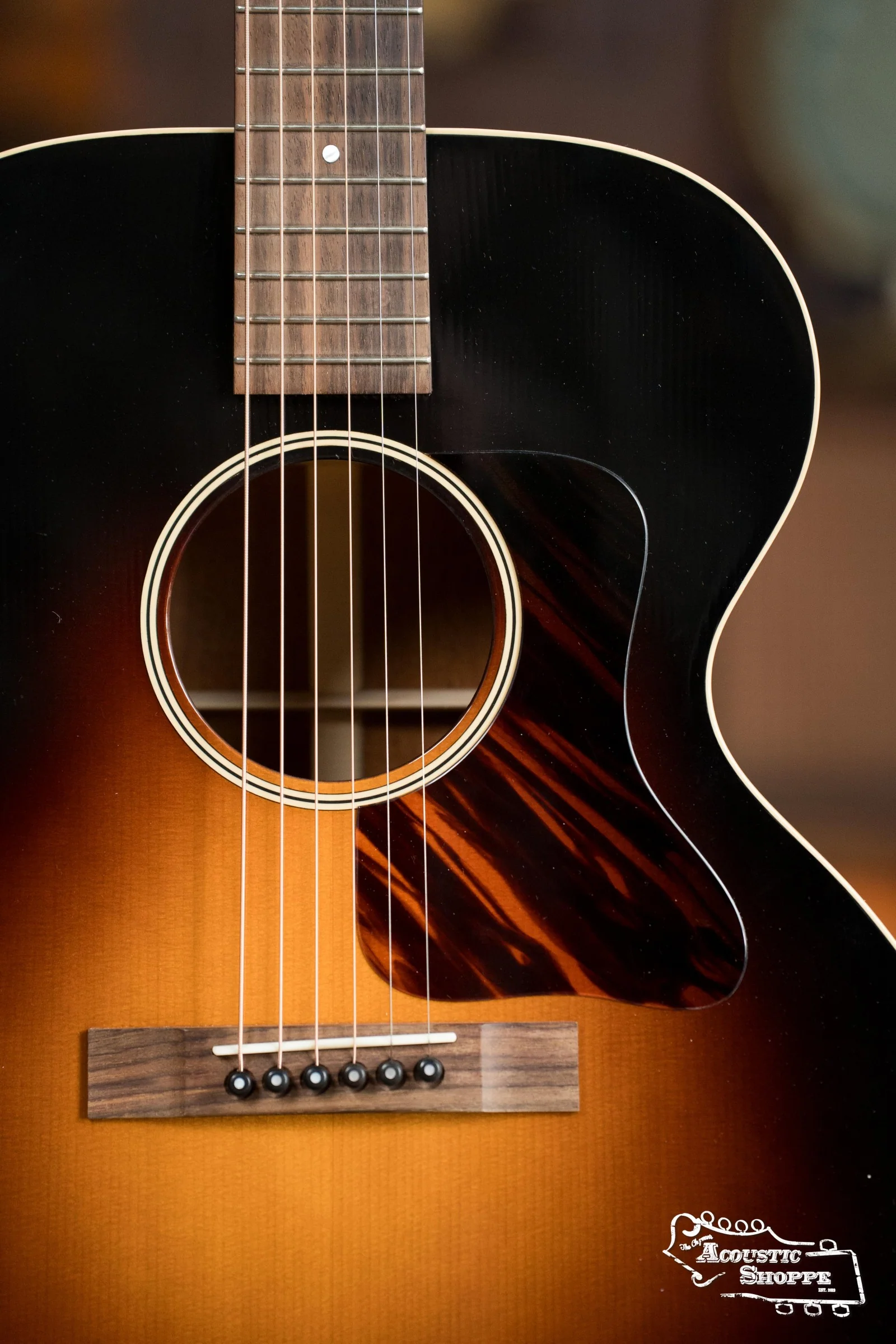 (Used) Huss & Dalton Crossroads MJ Sitka/Mahogany Dark Sunburst Small Jumbo Acoustic Guitar #5685 - Image 8