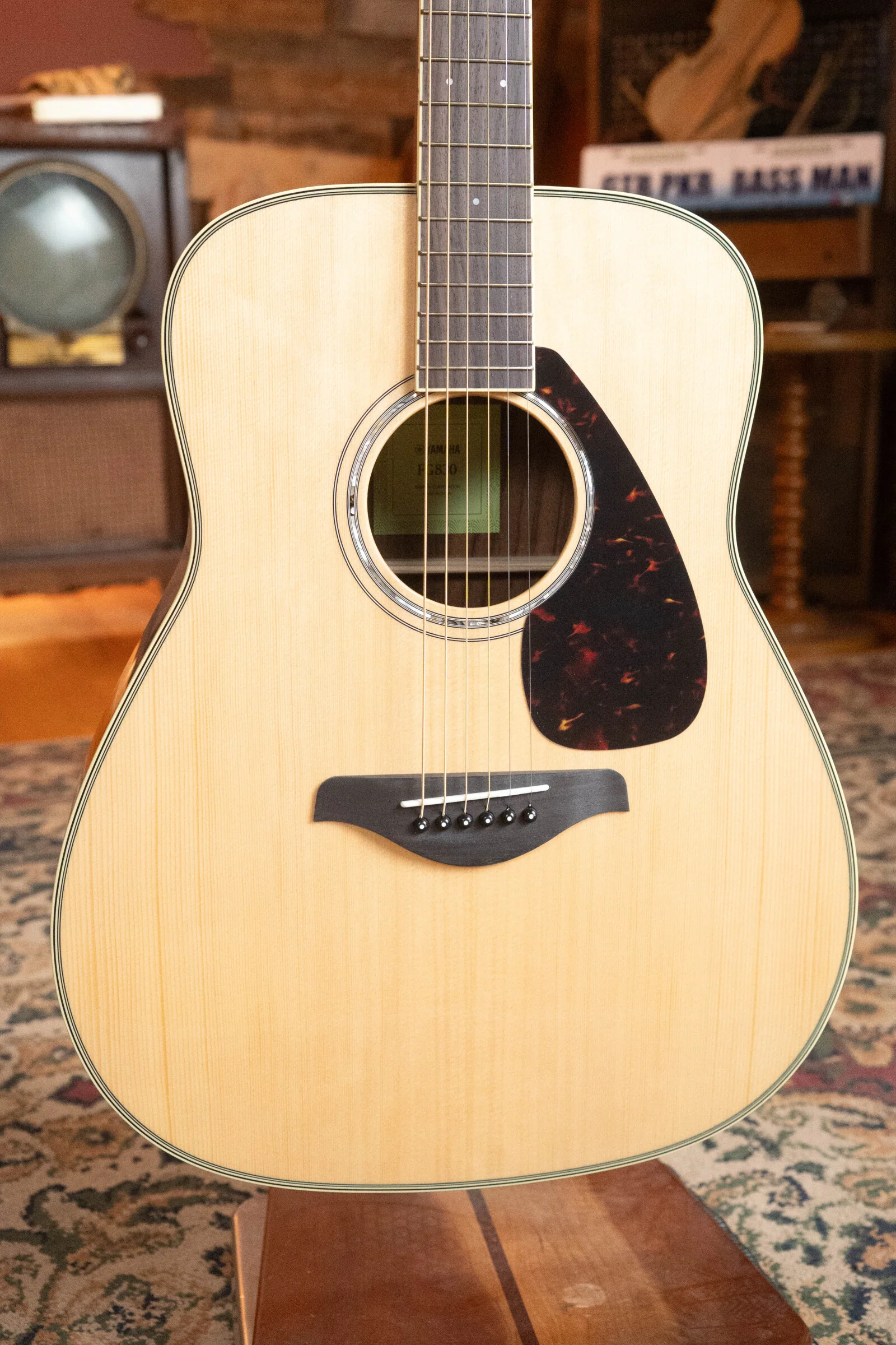 Yamaha FG830 Spruce/Laminate Rosewood Natural Dreadnought Acoustic Guitar #0562 - Image 8