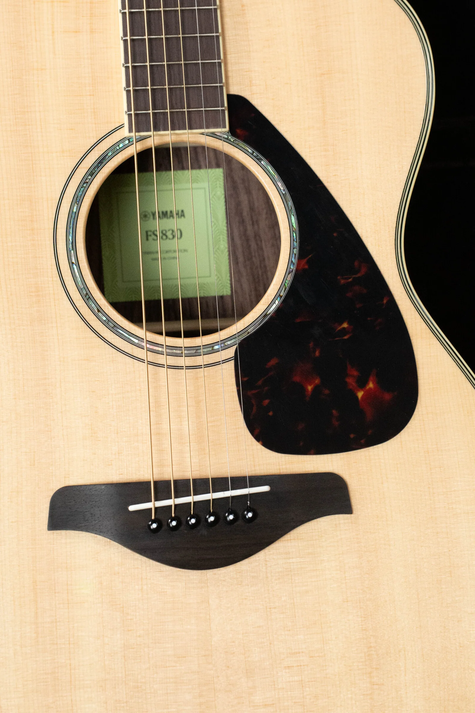 Yamaha FS830 Spruce/Rosewood Concert Body Acoustic Guitar #0049 - Image 3