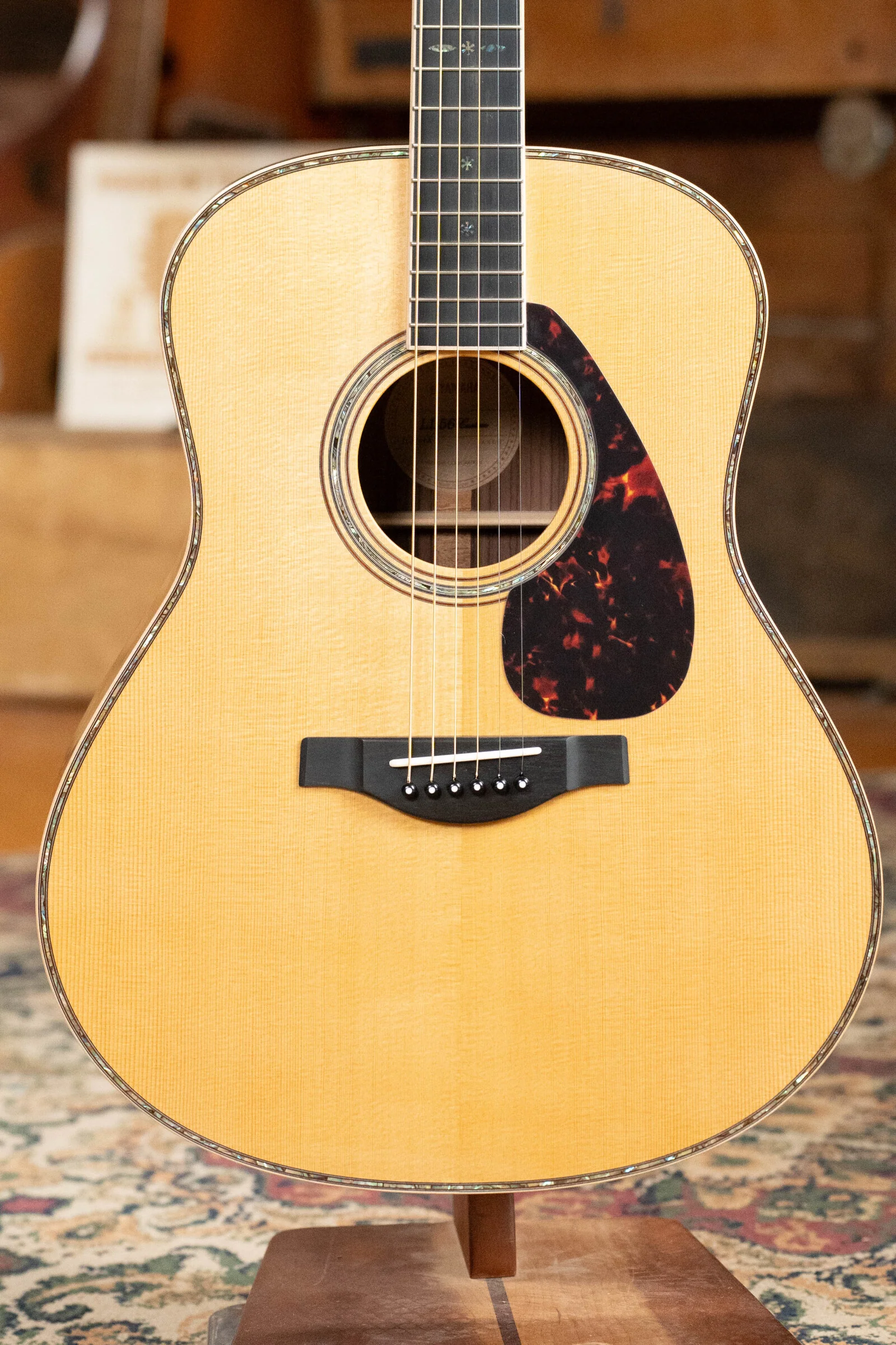 Yamaha LL56 A.R.E Engelmann Spruce/Indian Rosewood Slope Shoulder Dreadnought Acoustic Guitar #101A - Image 6